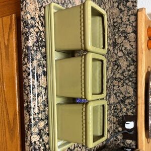 Olive Green Ceramic Planter Set